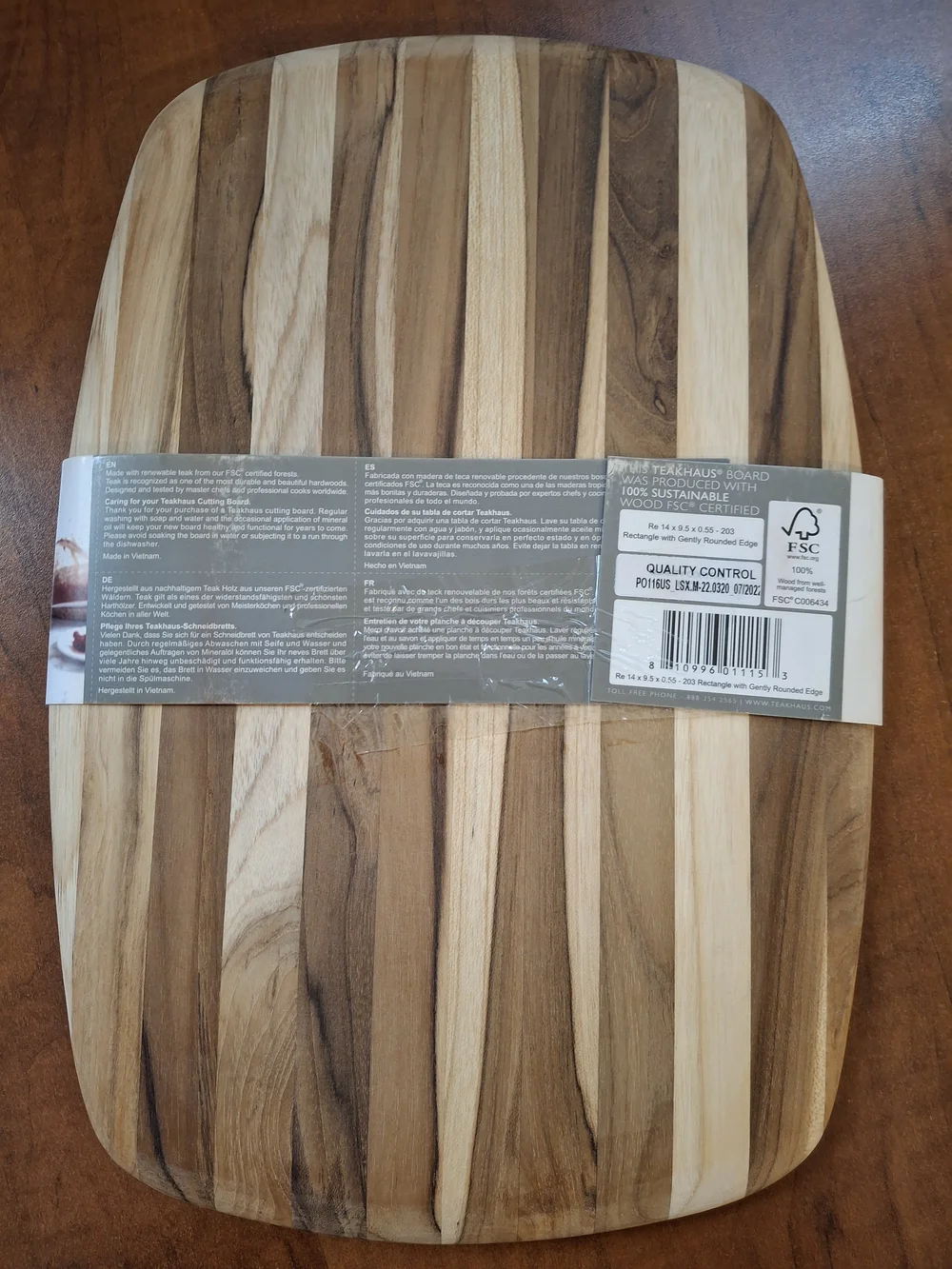 Teak Haus Rectangle Cutting Board 203 - 14x9.5x0.55 In.